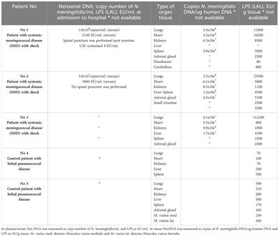Neisseria meningitidis accumulate in large organs during meningococcal sepsis